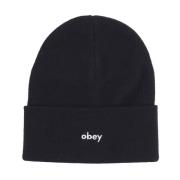 Obey Svart Beanie Mössa med Micro Rib Black, Herr