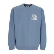 Obey Blå Crewneck Sweatshirt Broderad Peace Program Blue, Herr