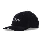 Obey Velvet Curved Visor Strapback Cap Svart Black, Herr