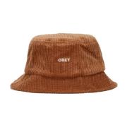 Obey Modig Cord Bucket Hat Brun Brown, Herr