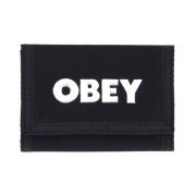 Obey Tuff Logo Tri-fold Plånbok Svart Black, Herr