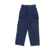 Obey Cargo Denim Pant Stone Wash Blue, Herr