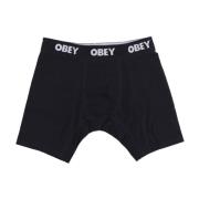 Obey Klassiska Herr Boxers 2 Pack Svart Black, Herr