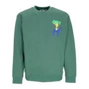 Obey Palm Leaf Lättvikts Crewneck Sweatshirt Green, Herr