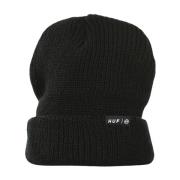 HUF Svart Räfflad Beanie Mössa Black, Herr