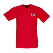 HUF Klassisk Röd Herr T-shirt Kortärmad Red, Herr