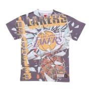 Mitchell & Ness NBA Big Face Tee Lakers Purple Multicolor, Herr