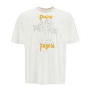 Palm Angels Oversized Pencil Print Crew Neck T-Shirt White, Herr