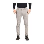 Mason's Slim Fit Bomulls Chino Byxor med Mikro Mönster Gray, Herr