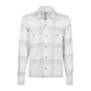 Eleventy Rutig Flanell Overshirt 4 Fickor Gray, Herr