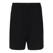 Emporio Armani Svarta Bomulls Elastiska Midje Shorts Black, Herr