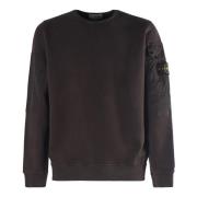 Stone Island Bomullsweatshirt Rund Krage Regular Fit Gray, Herr