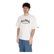 Alpha Industries Vit College Tee Kortärmad T-shirt White, Herr