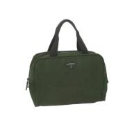 Prada Vintage Pre-owned Nylon handvskor Green, Dam