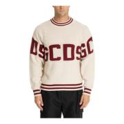 Gcds Multifärgad Logo Sweater Beige, Herr