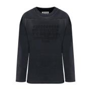 Maison Margiela Svart Logobroderi Sweatshirt Black, Herr