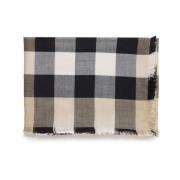 Burberry Lyxigt Rutigt Mönster Sidenscarf Beige, Unisex