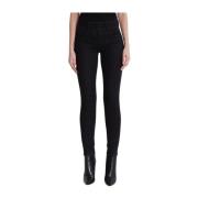 Guess Svart Denim Skinny Jeans med Strass Logo Black, Dam