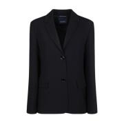 Max Mara Texturerad Svart Blazer med Kavajslag Black, Dam