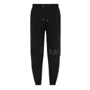 Balmain Svarta Bomulls Joggingbyxor Elastisk Midja Black, Herr