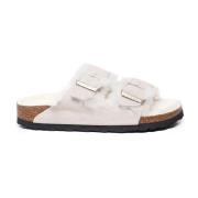 Birkenstock Shearling Straps Sandaler i Antikvitt White, Dam