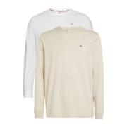 Tommy Jeans 2-Pack Ekologiska Bomull T-Shirts - Vit Beige, Herr