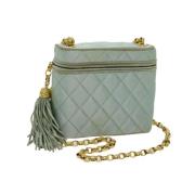 Chanel Vintage Pre-owned Satin chanel-vskor Blue, Dam