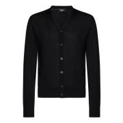 Dsquared2 Svart V-ringad ullkofta Aw24 Black, Herr