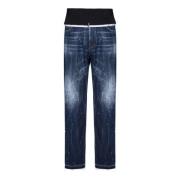 Dsquared2 Blå Denim Jeans med Ull Midjeband Blue, Dam