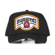 Dsquared2 Svart Bomull Baseballkeps Logo Patch Black, Herr