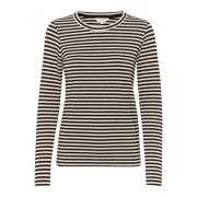 Part Two Randig långärmad T-shirt French Oak Multicolor, Dam