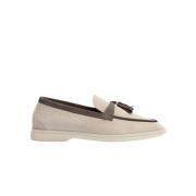 Scarosso Lättviktig Tassel Loafer i Mocka Beige, Dam