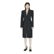 Mugler Elegant Shawl Lapel Structured Coat Black, Dam