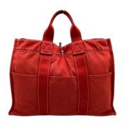 Hermès Vintage Pre-owned Canvas handvskor Red, Dam