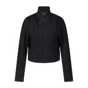 Y-3 Kort Blousonjacka med Tre Ränder Black, Dam