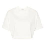 Moncler Vita T-shirts och Polos med Logotyp White, Dam