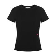 Moschino Hjärtmotiv Crew Neck Top Black, Dam