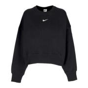 Nike Tröja med rund halsringning, Cropped, Phoenix Fleece Black, Dam