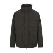 Stone Island Grön Field Jacket Micro Twill Polyester Green, Herr