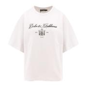 Dolce & Gabbana Monogram Rib-Coté T-Shirt Logo Print White, Dam