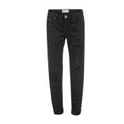 One Teaspoon Svart Distressed Bomullsjeans Black, Dam