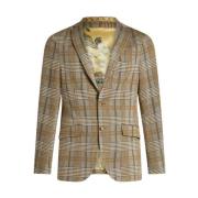 Etro Tartan Check Hooded Jacket Gray, Herr