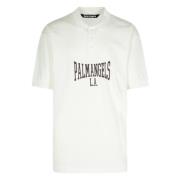 Palm Angels College Logo Vit T-shirts och Polos White, Herr