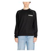 Napapijri Svart Print Sweatshirt Rund Hals Män Black, Herr