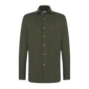 Kiton Flanell Bomullsskjorta Green, Herr