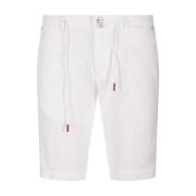 Kiton Vita Silk Bomull Bermuda Shorts White, Herr