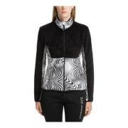 Emporio Armani EA7 Abstrakt Multifärgad Dragkedja Sweatshirt Black, Da...