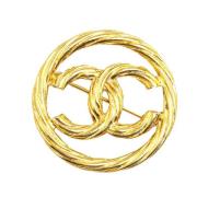 Chanel Vintage Pre-owned Metall broscher Yellow, Dam