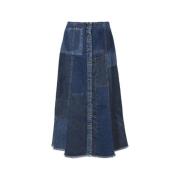 Alexander McQueen Pre-owned Pre-owned Denim nederdelar Blue, Dam