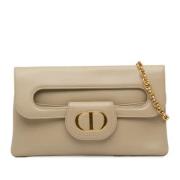 Dior Vintage Pre-owned Laeder crossbodyvskor Beige, Dam